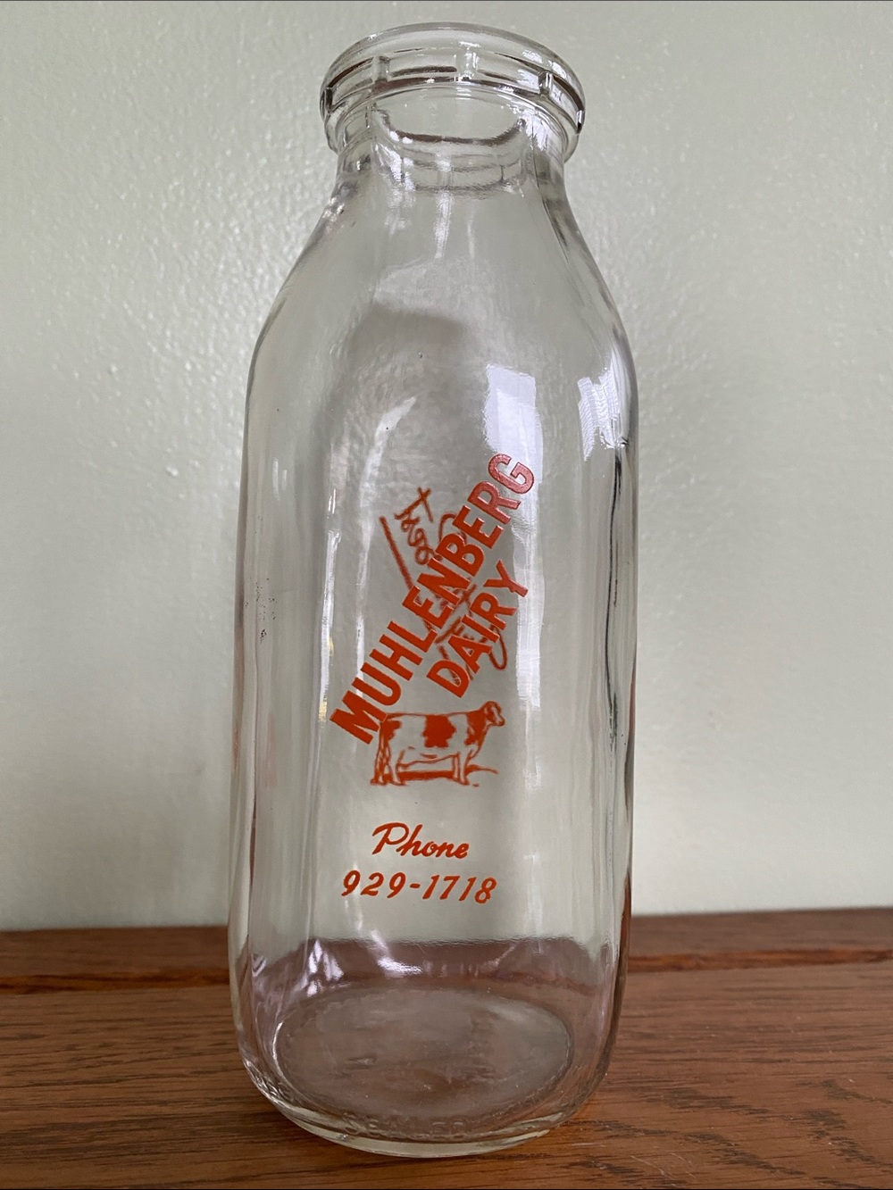 Mulenberg Dairy Pint Vintage Milk Bottle